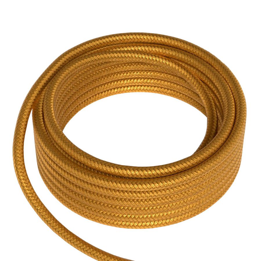Lengte a 1,5m. Textielsnoer 2C 2x0,75mm² goud