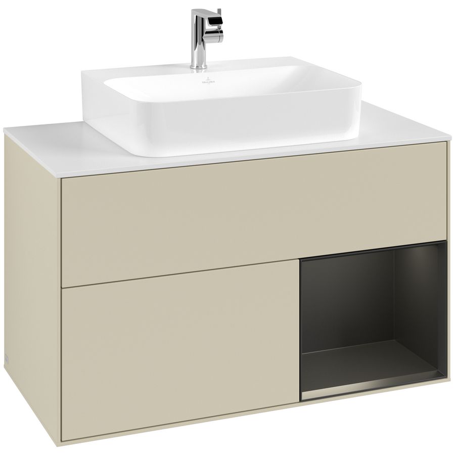 Wastafelonderkast Finion 1000x603x501mm S.Grey Matt Lacquer G121PDHJ