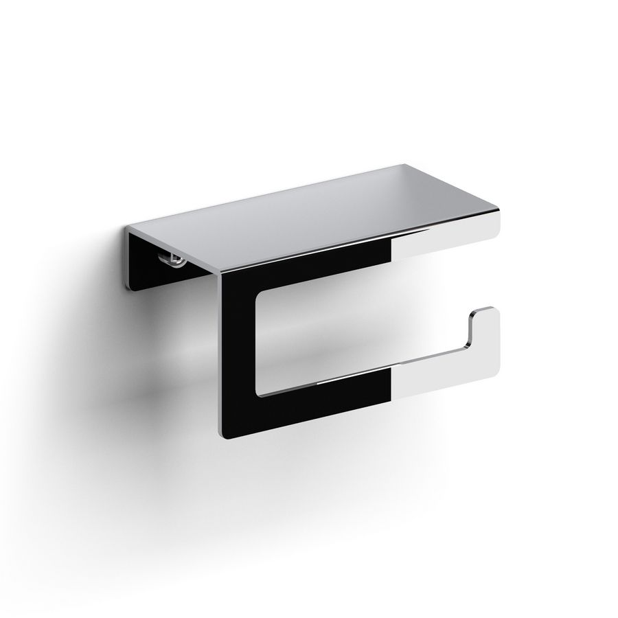 Fold closetrolhouder zonder klep gebogen model chroom
