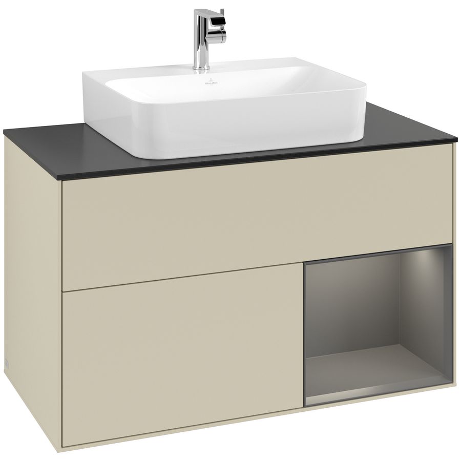 Wastafelonderkast Finion 1000x603x501mm S.Grey Matt Lacquer G122GKHJ