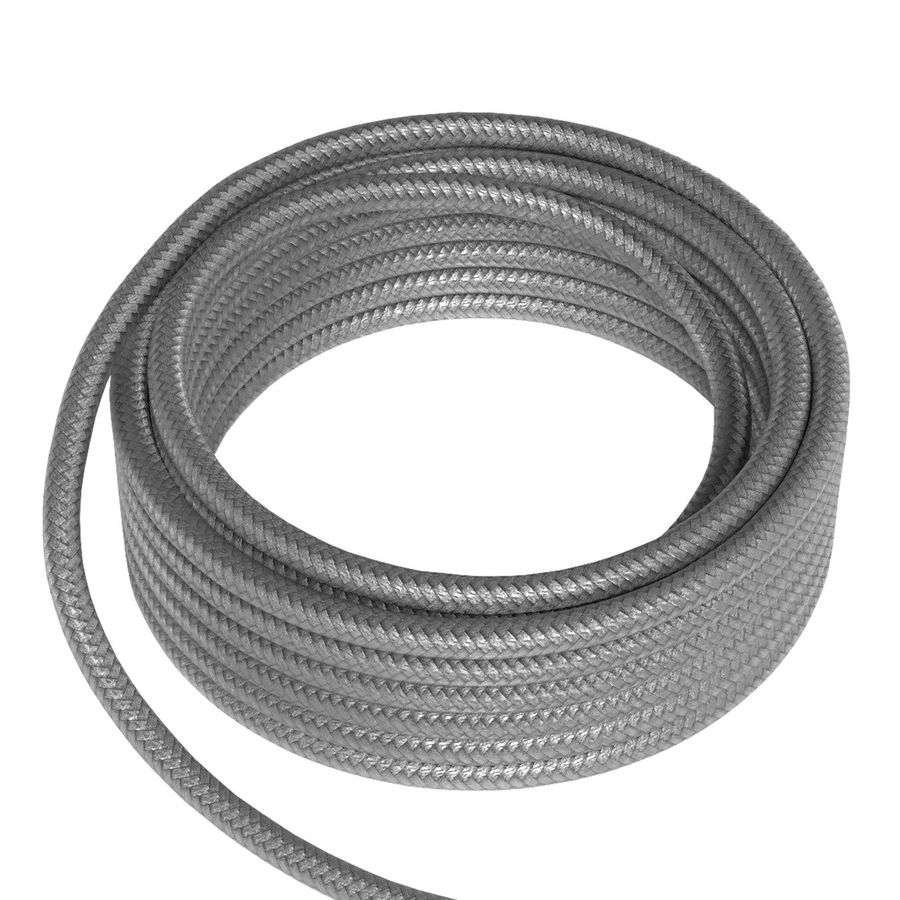 Lengte a 1,5m. Textielsnoer 2C 2x0,75mm² metaal grijs
