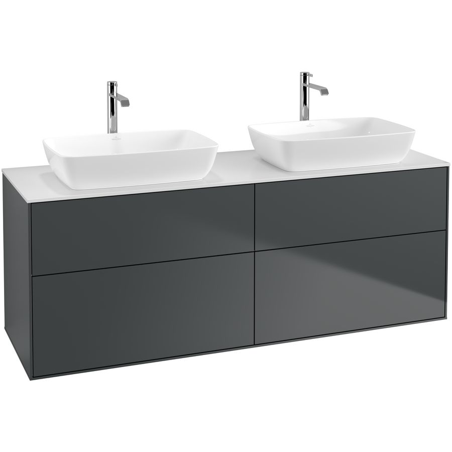 Wastafelonderkast Finion 1600x603x501mm Mid.Blue Matt Lacquer G84100HG