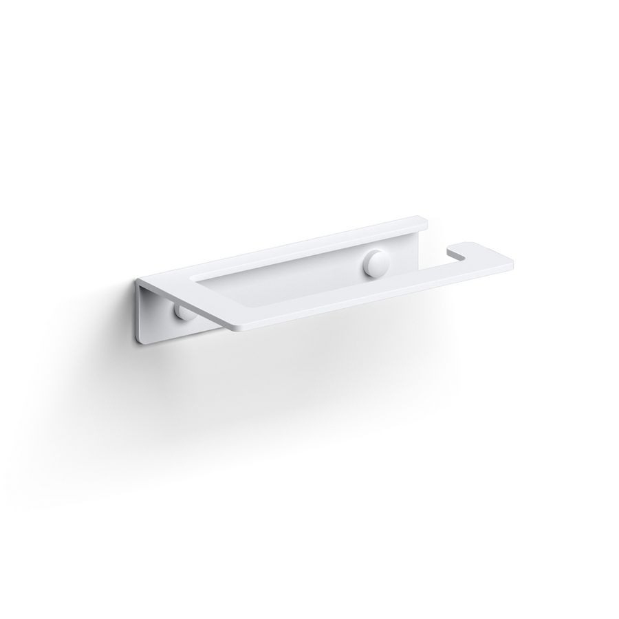 Fold closetrolhouder zonder klep mat wit poedercoating