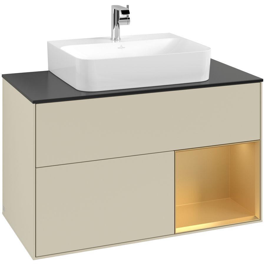 Wastafelonderkast Finion 1000x603x501mm S.Grey Matt Lacquer G122HFHJ