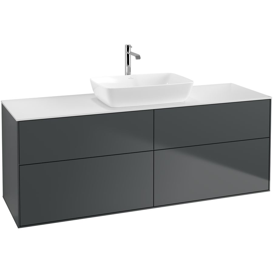 Wastafelonderkast Finion 1600x603x501mm Mid.Blue Matt Lacquer G85100HG