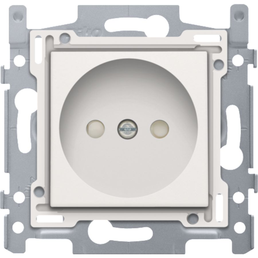 Stopcontact 60x71mm z. aarding insteek sokkel/afw.set white