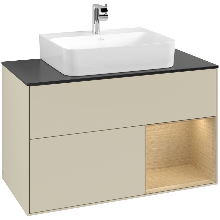 Wastafelonderkast Finion 1000x603x501mm S.Grey Matt Lacquer G122PCHJ