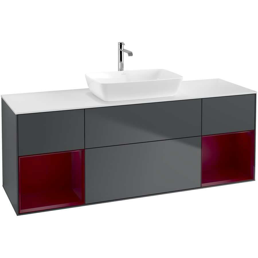 Wastafelonderkast Finion 1600x603x501mm Mid.Blue Matt Lacquer G861HBHG