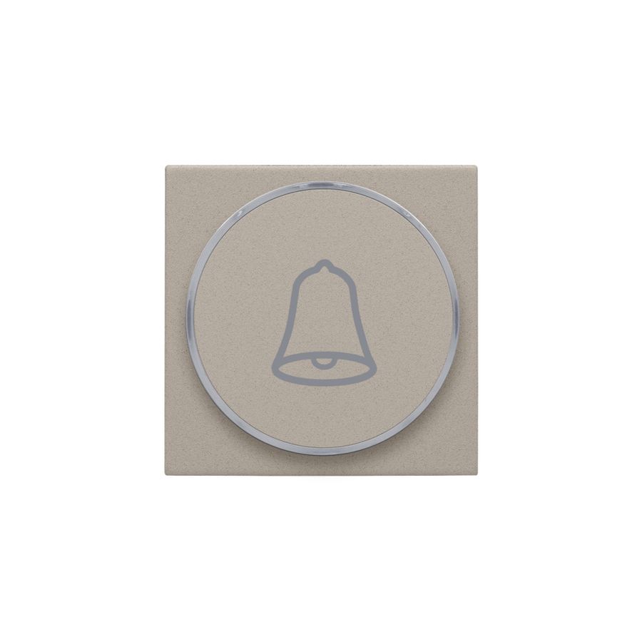 Afwerkingsset met doorschijnende ring met belsymbool voor drukknop 6A claystone textured