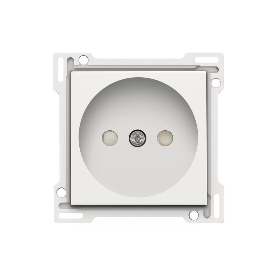 Afwerkingsset stopcontact z. aarding met besch.afsl. white c
