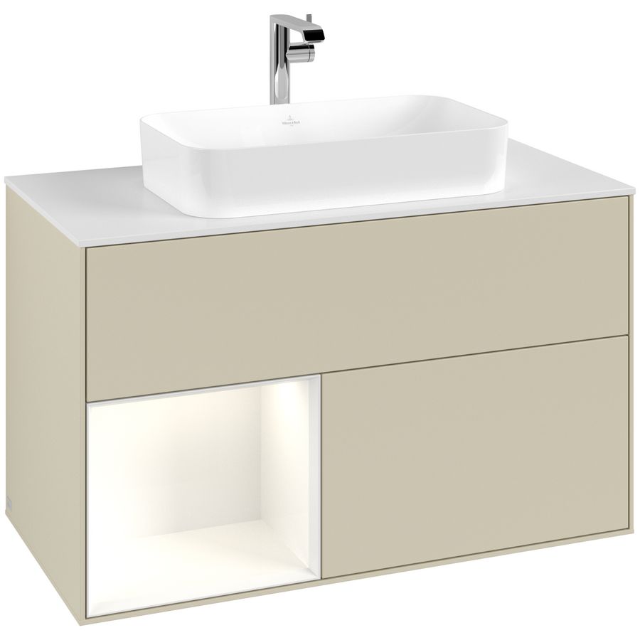 Wastafelonderkast Finion 1000x603x501mm S.Grey Matt Lacquer G241GFHJ