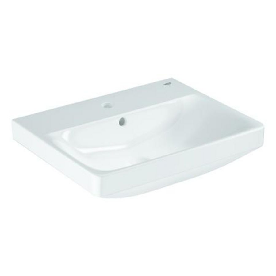 Euro Ceramic wastafel 55cm met kraagat + overloop