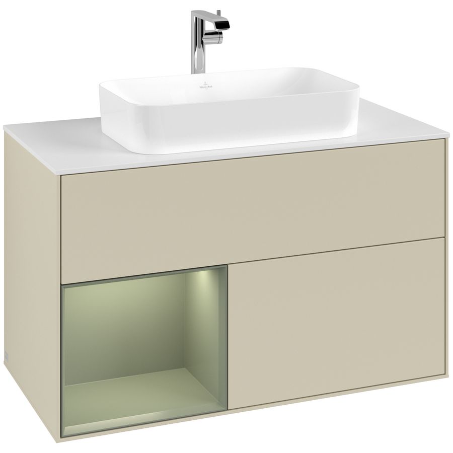 Wastafelonderkast Finion 1000x603x501mm S.Grey Matt Lacquer G241GMHJ