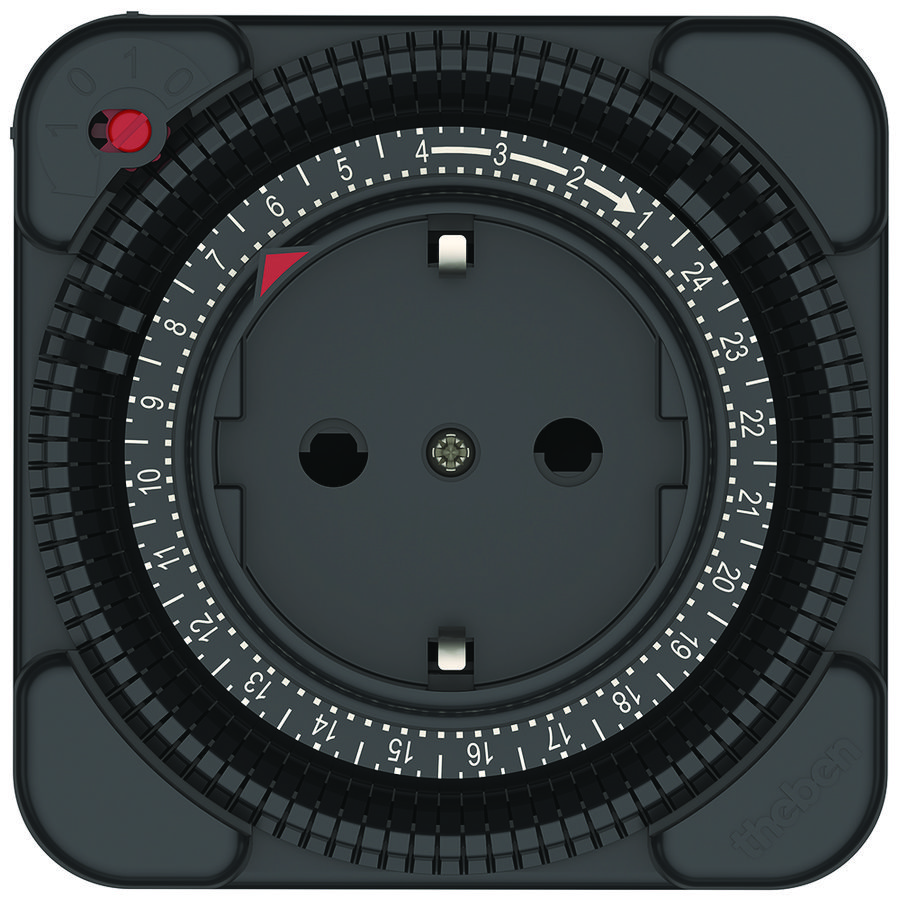 Analoge stekerschakelklok met dagprogramma, Black-edition - 50 years