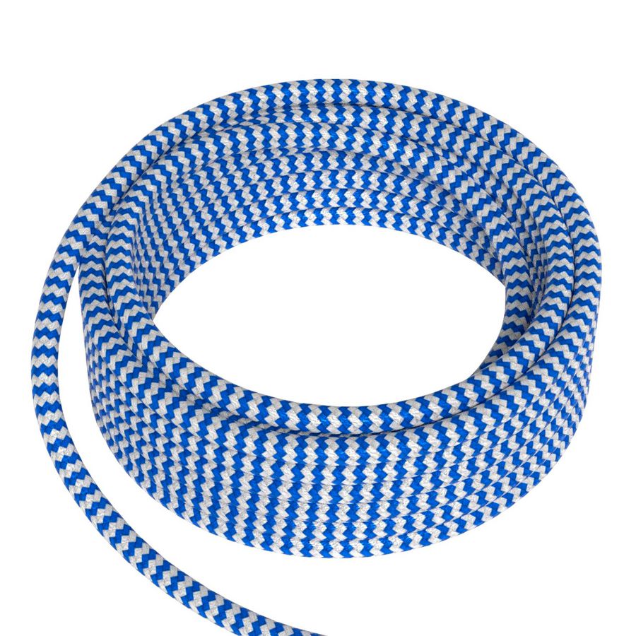 Lengte a 1,5m. Textielsnoer 2C 2x0,75mm² blauw/wit