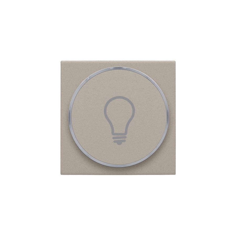 Afwerkingsset met doorschijnende ring met lampsymbool voor drukknop 6A claystone textured