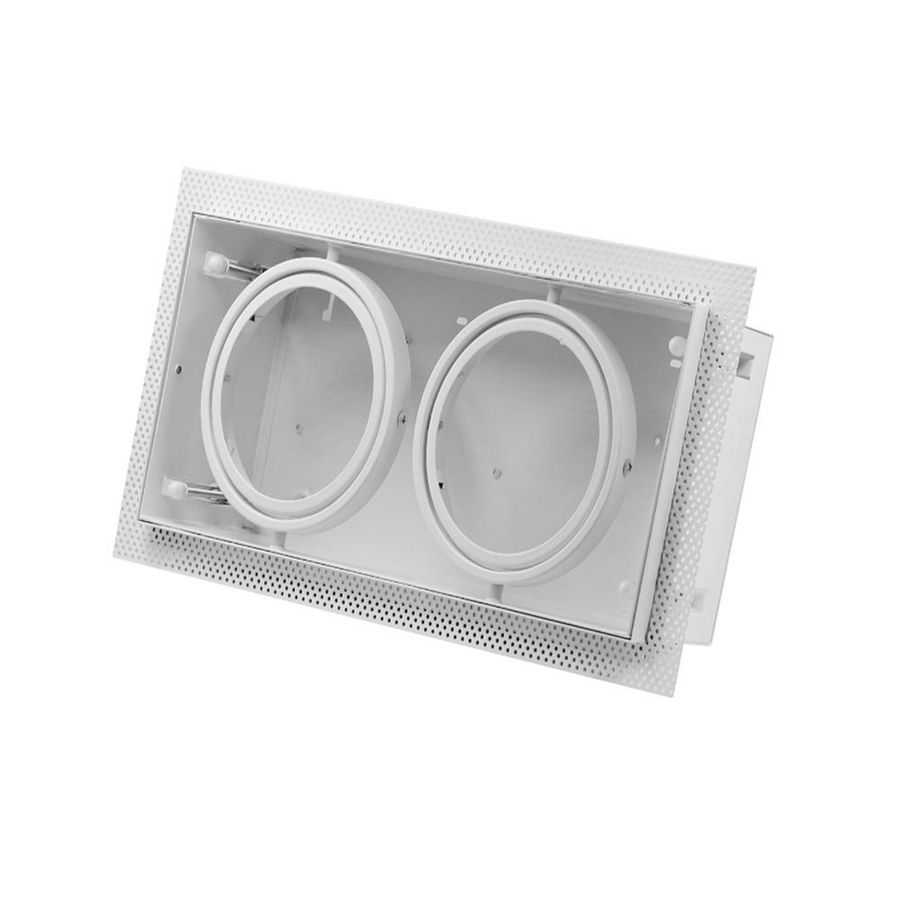 Inbouw/trimless armatuur 2x AR111 verstelbaar wit