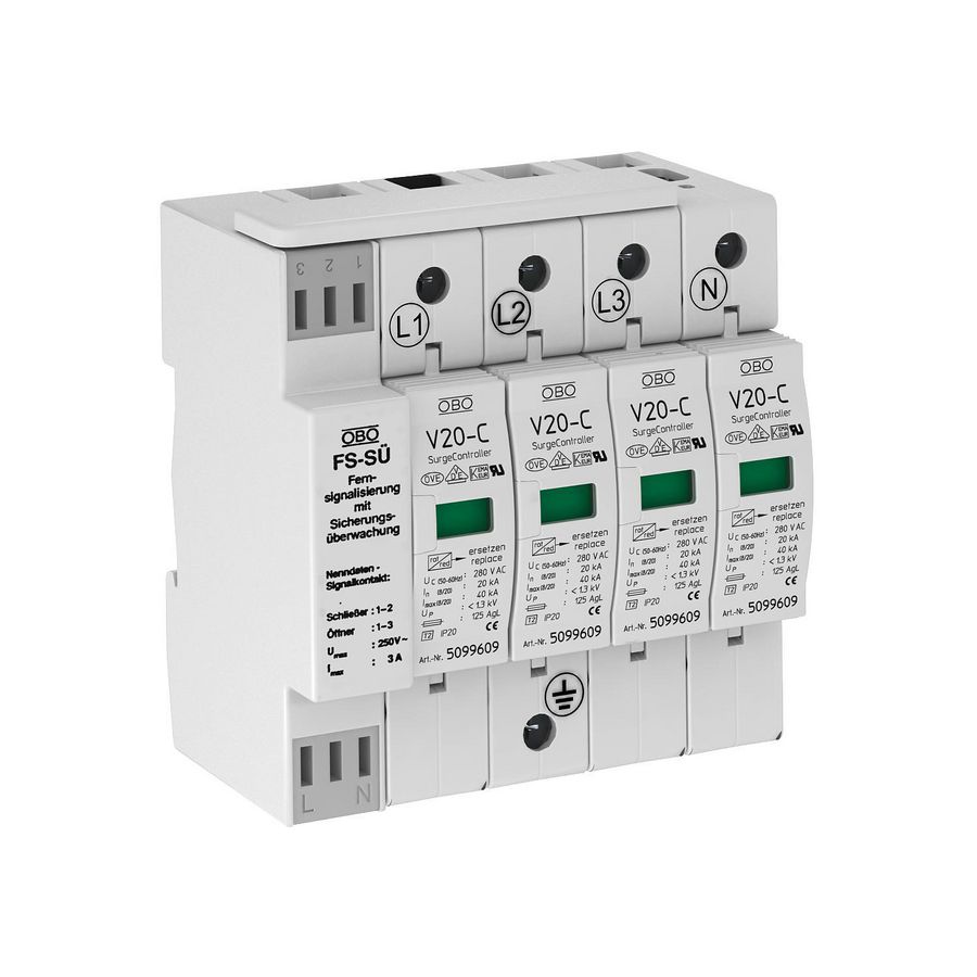 SurgeController V20 met zekeringbeveiliging 280V