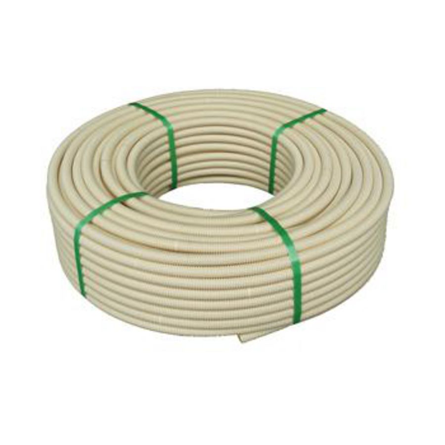 Rol a 100m. flexibele elektrobuis 5/8" creme