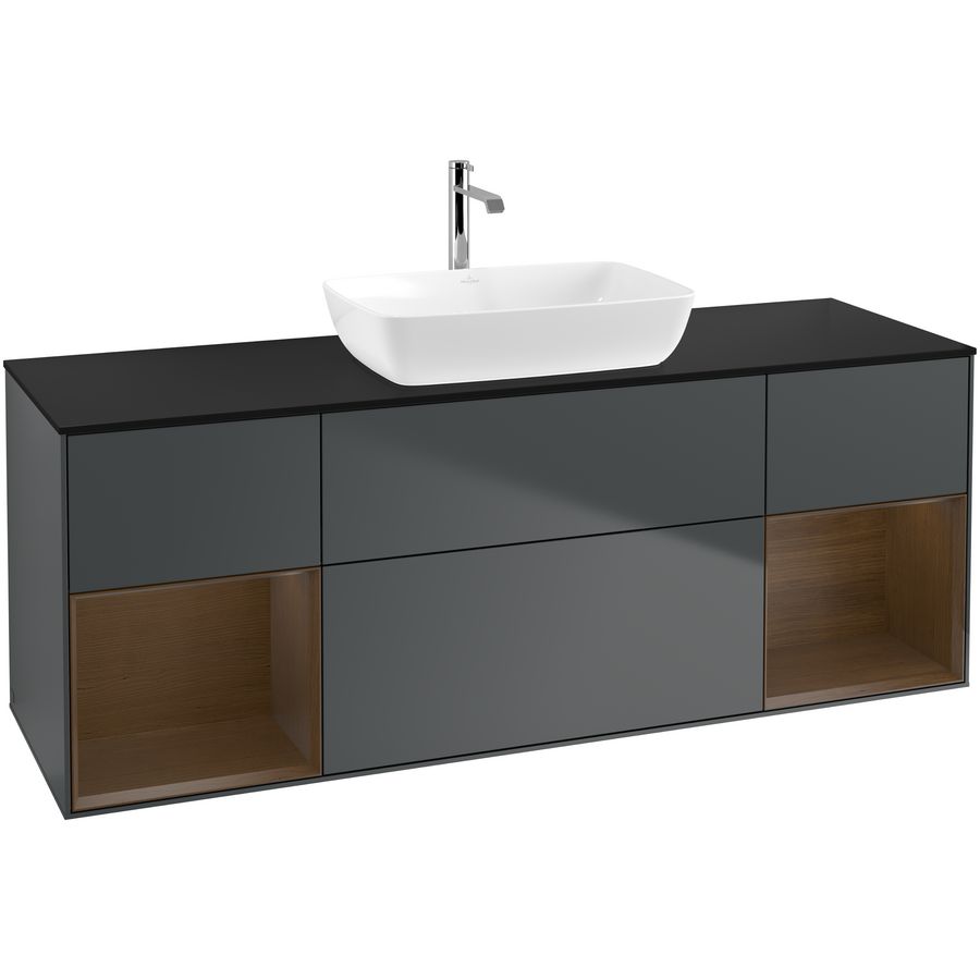 Wastafelonderkast Finion 1600x603x501mm Mid.Blue Matt Lacquer G862GNHG