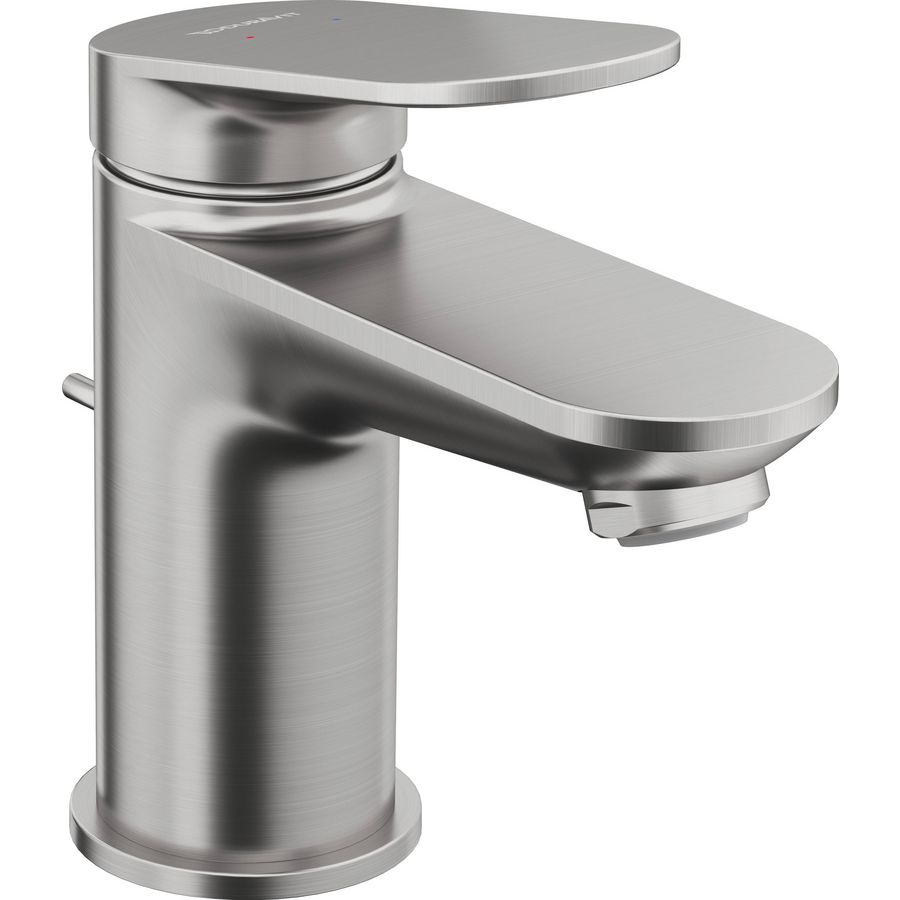 Wave 1-hendel wastafelmengkraan S rvs geborsteld sprong 95mm incl. waste-inrichting