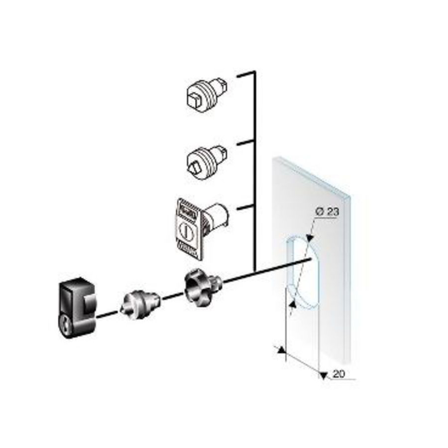 Slot Spacial CRN en Thalassa PLM Driehoek Mannelijk 6,5mm