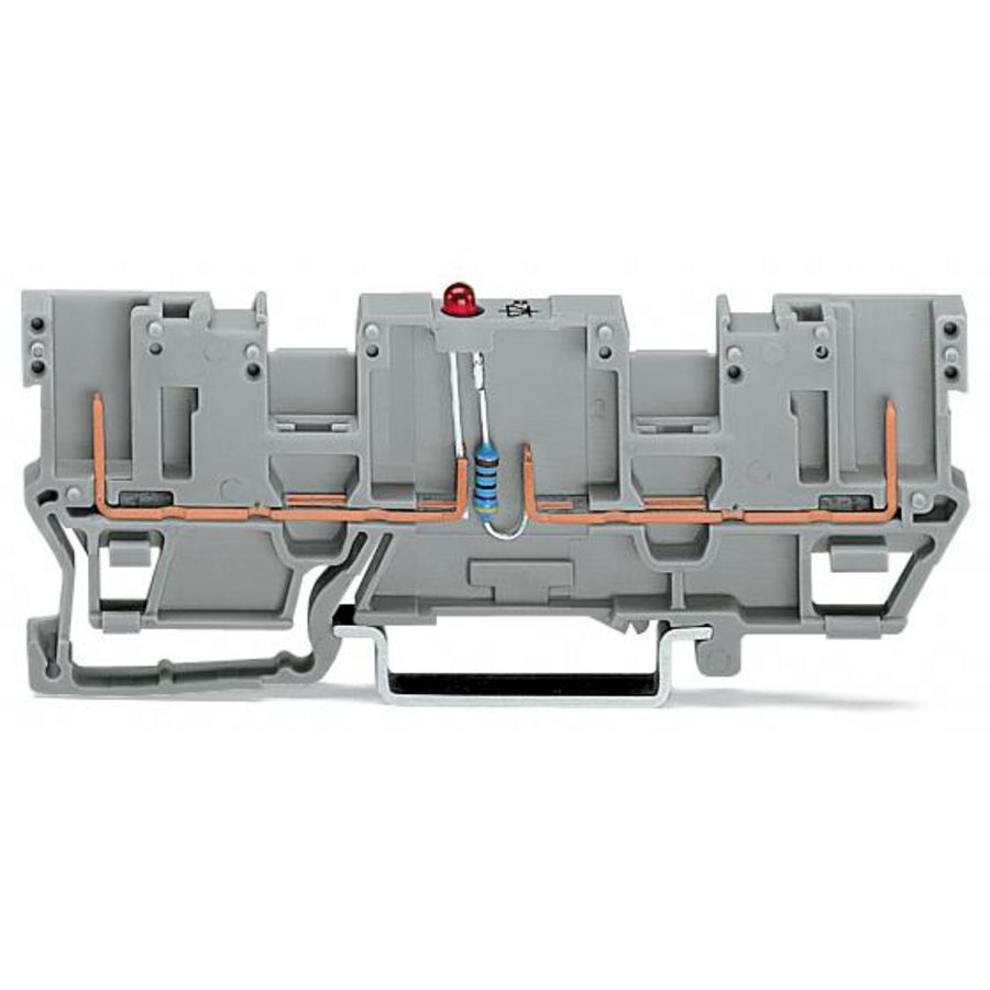 2-pins modulebasisklem met 2-voudige dwarsbrug LED ro VVE=50