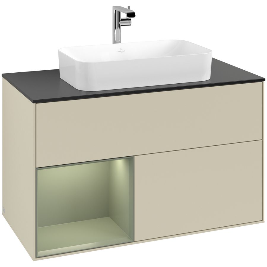 Wastafelonderkast Finion 1000x603x501mm S.Grey Matt Lacquer G242GMHJ