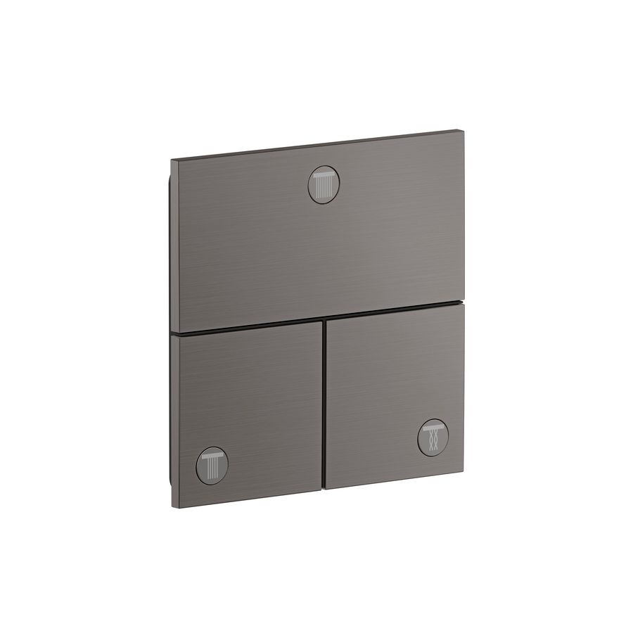 Stopkraan afbouwdeel 3F square Brushed Black Chrome ShowerSelect ID