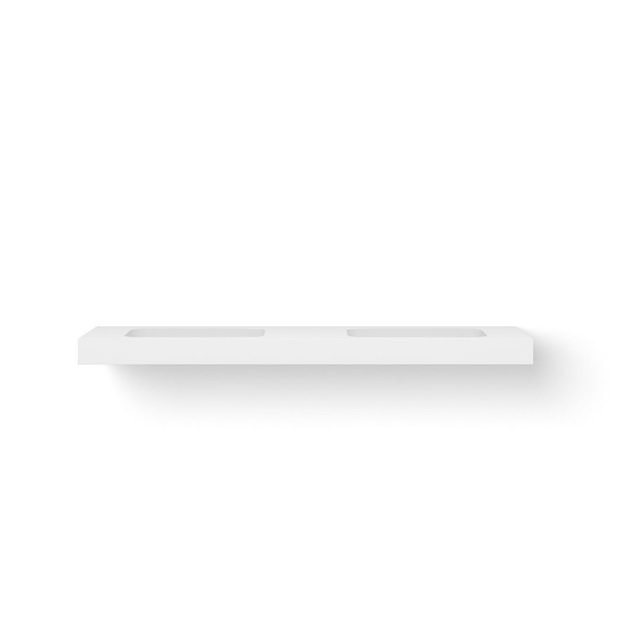 Wastafel Solid Base Shelf Solo 160cm mat wit 2x wasbak 50cm incl. bevestiging
