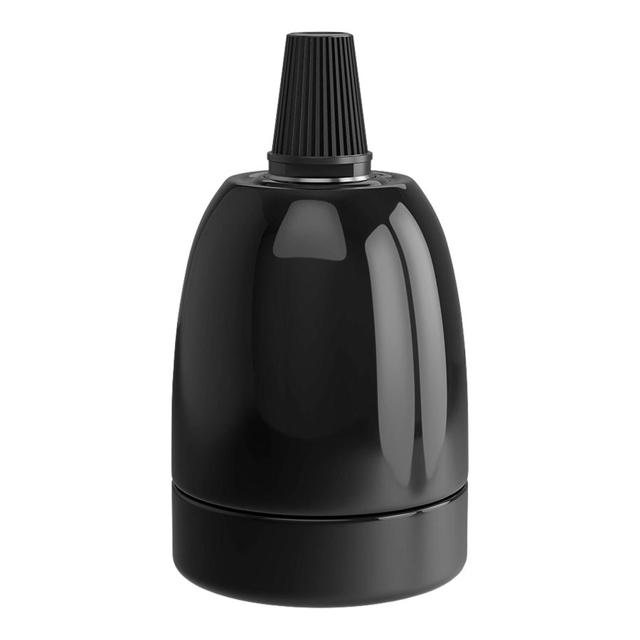 Lamphouder E27 keramiek Polished zwart 47x63mm
