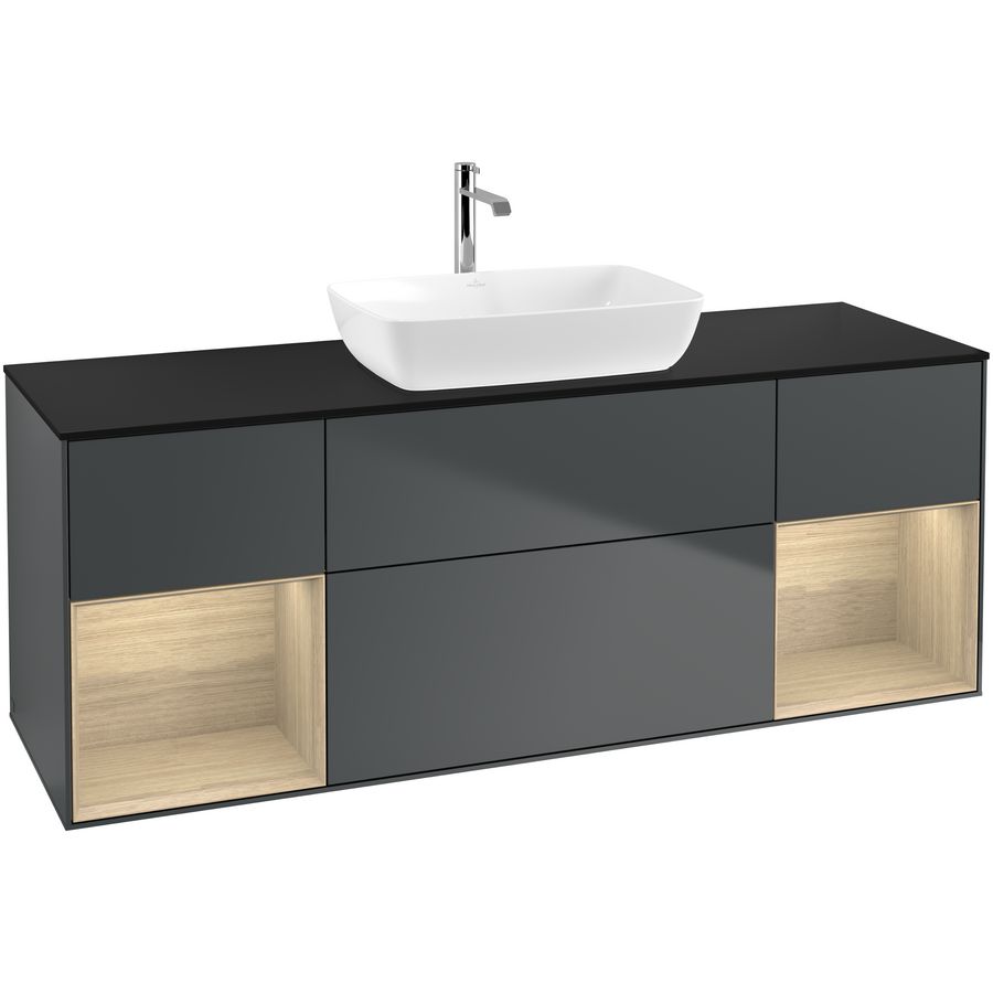 Wastafelonderkast Finion 1600x603x501mm Mid.Blue Matt Lacquer G862PCHG