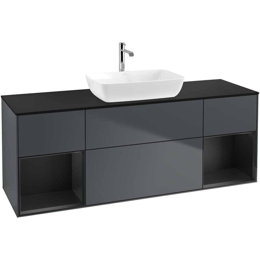 Wastafelonderkast Finion 1600x603x501mm Mid.Blue Matt Lacquer G862PDHG