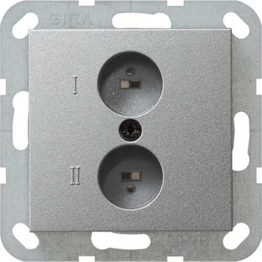 wandcontactdoos stereo-luidspr. System 55 kl.alum.