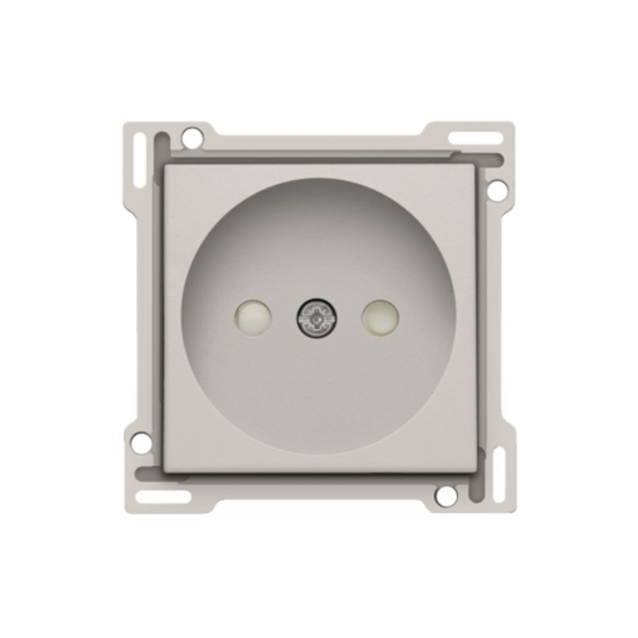 Afwerkingsset stopcontact z. aarding met besch.afsl. L.grey