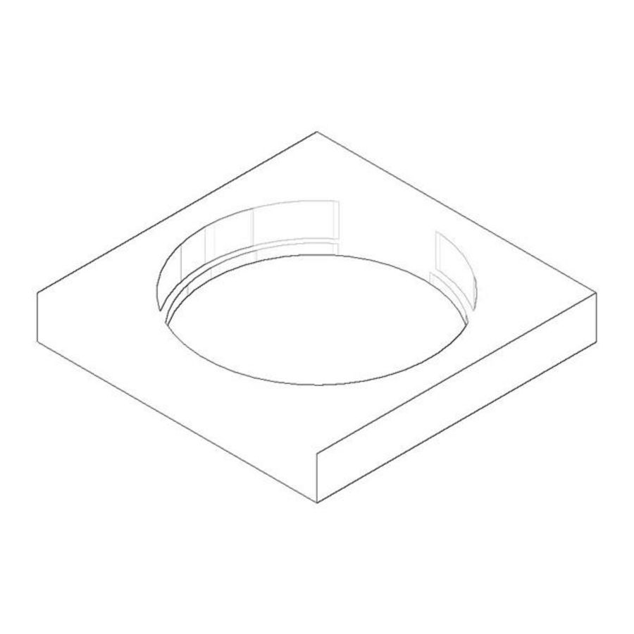 Rozet 55x8,5x55x42,7mm Dark Platinum gebors.