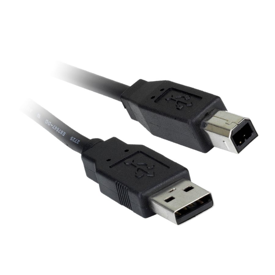 USB 2.0 kabel A male B male 3.0mtr. zwart