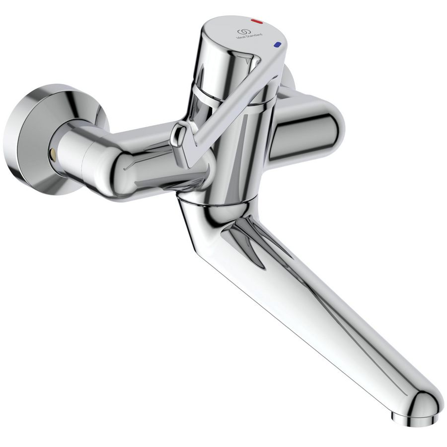 Ceraplus wandmengkraan uitloop 200mm chroom hendel 180mm incl. afsluitbare s-koppeling