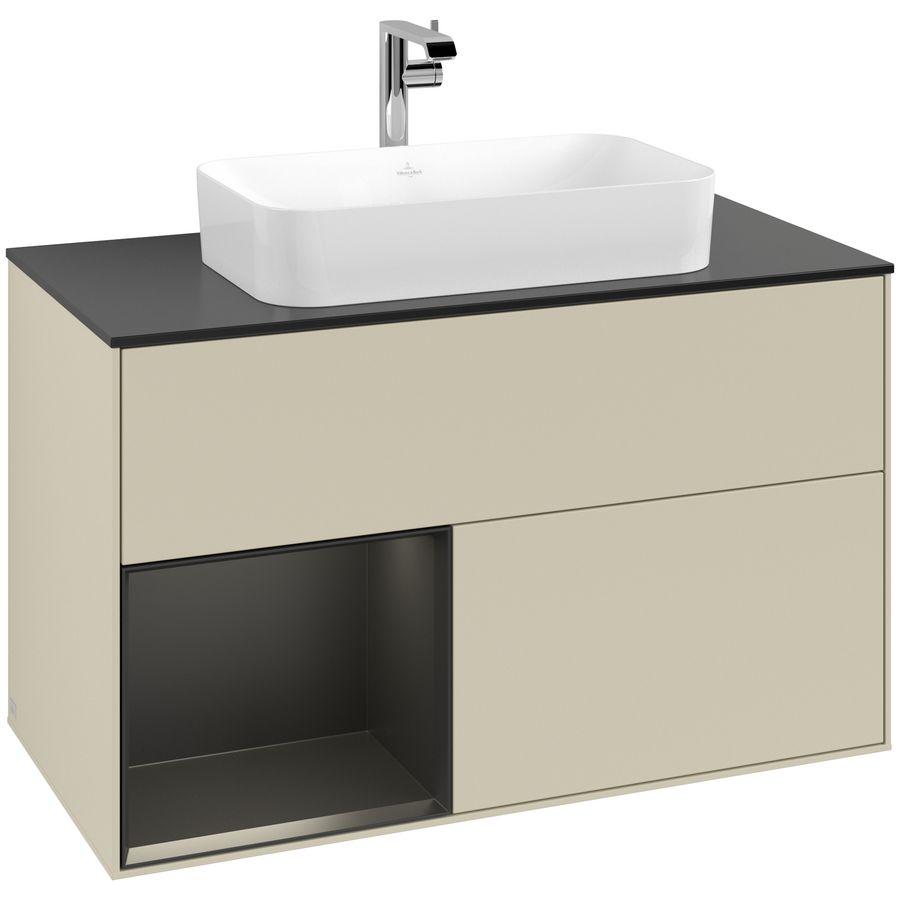 Wastafelonderkast Finion 1000x603x501mm S.Grey Matt Lacquer G242PDHJ