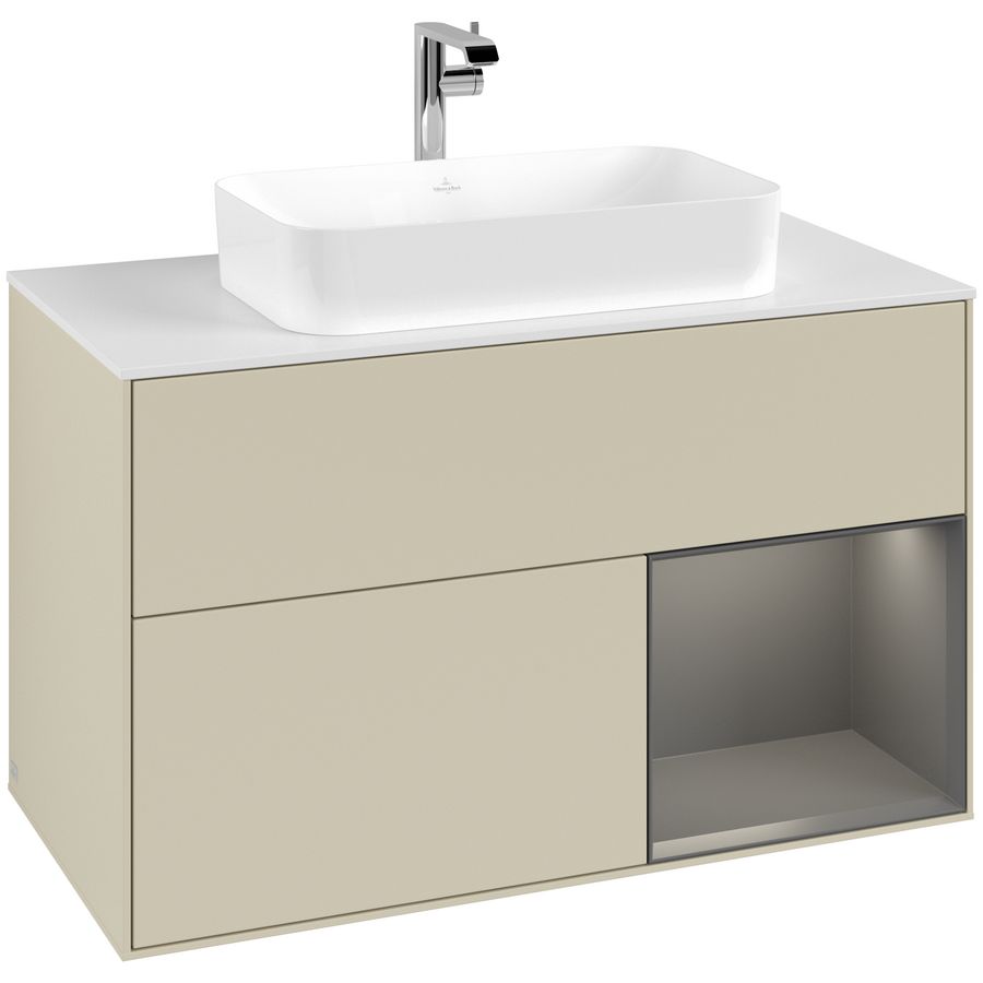 Wastafelonderkast Finion 1000x603x501mm S.Grey Matt Lacquer G251GKHJ
