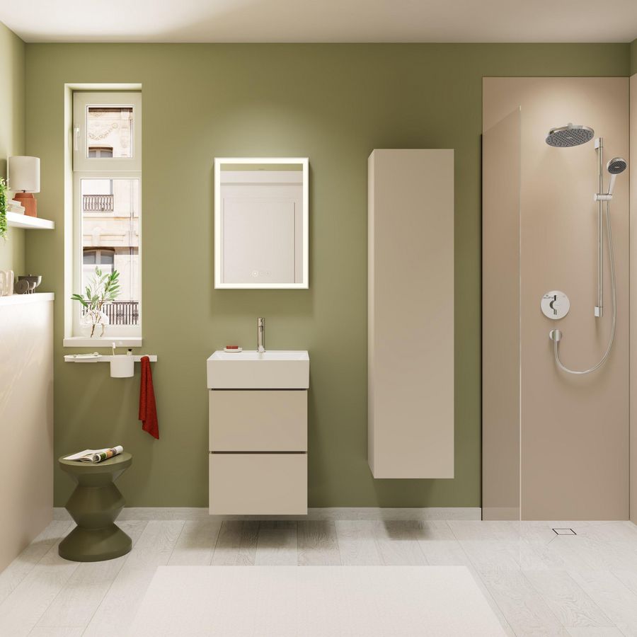 Badmeubelkast hoog Xilesa E 400/350 RE. Sand Matt Beige