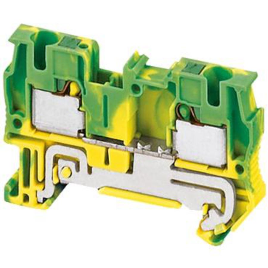 Aardingsklemmenblok 4mm² Enkel Push-in Groen/geel VVE=50