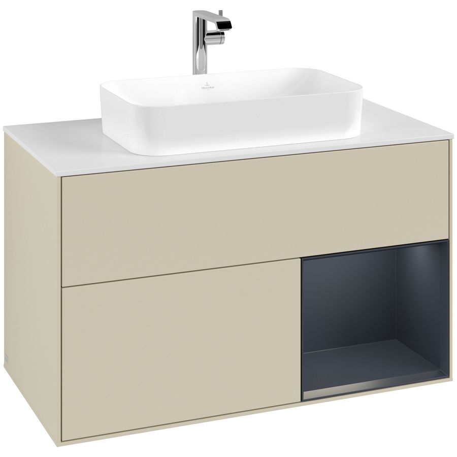 Wastafelonderkast Finion 1000x603x501mm S.Grey Matt Lacquer G251HGHJ