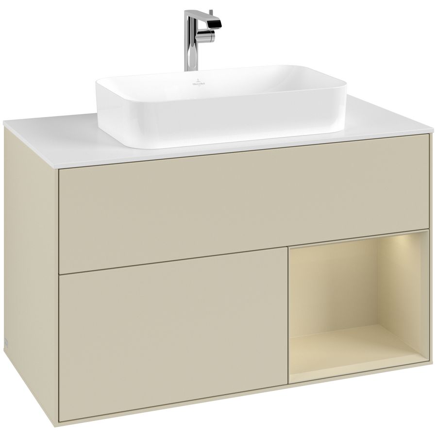 Wastafelonderkast Finion 1000x603x501mm S.Grey Matt Lacquer G251HJHJ