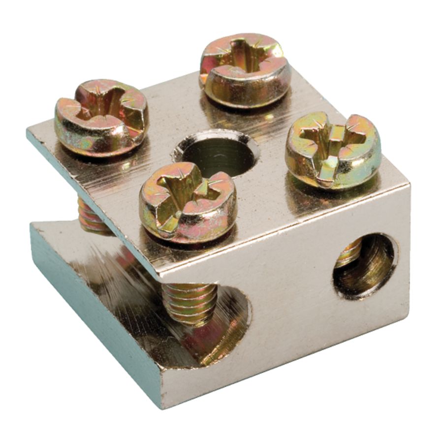 Aardblokje 1x25+1x6mm² schuine zij-inleg vol RVS 316