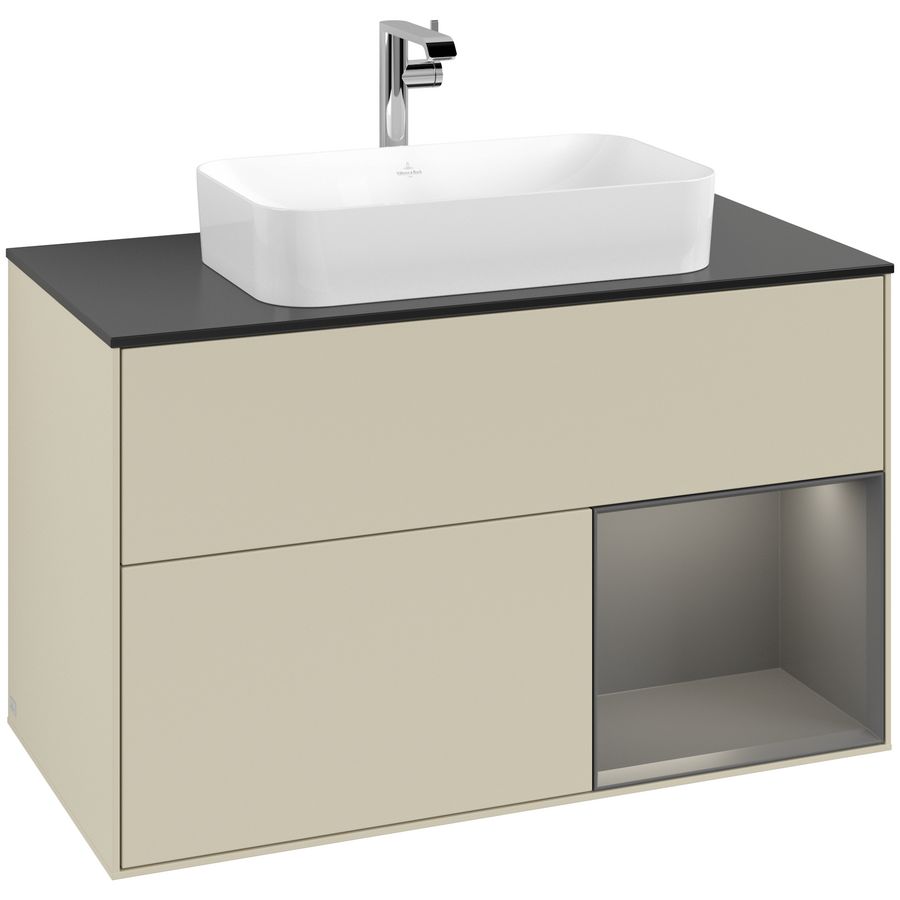 Wastafelonderkast Finion 1000x603x501mm S.Grey Matt Lacquer G252GKHJ