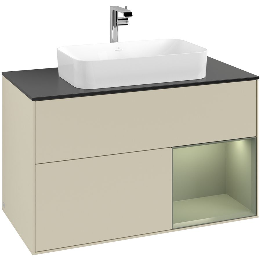 Wastafelonderkast Finion 1000x603x501mm S.Grey Matt Lacquer G252GMHJ