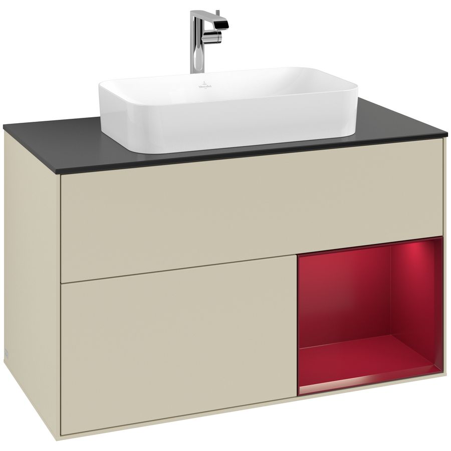 Wastafelonderkast Finion 1000x603x501mm S.Grey Matt Lacquer G252HBHJ