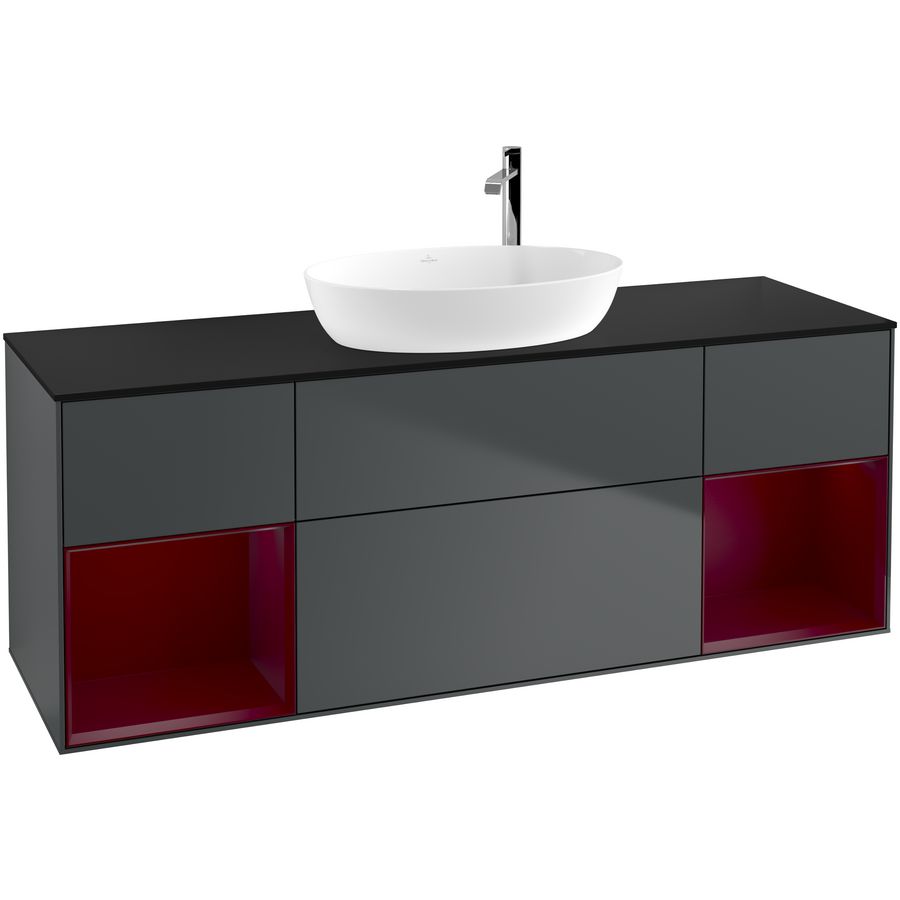 Wastafelonderkast Finion 1600x603x501mm Mid.Blue Matt Lacquer G982HBHG