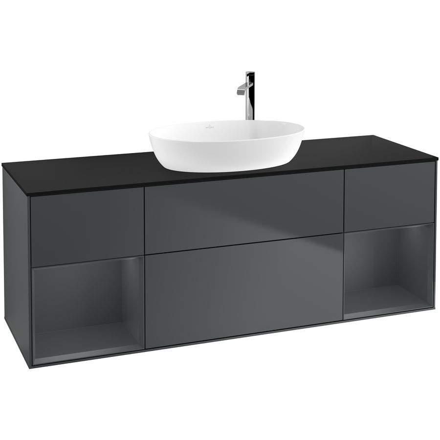 Wastafelonderkast Finion 1600x603x501mm Mid.Blue Matt Lacquer G982HGHG